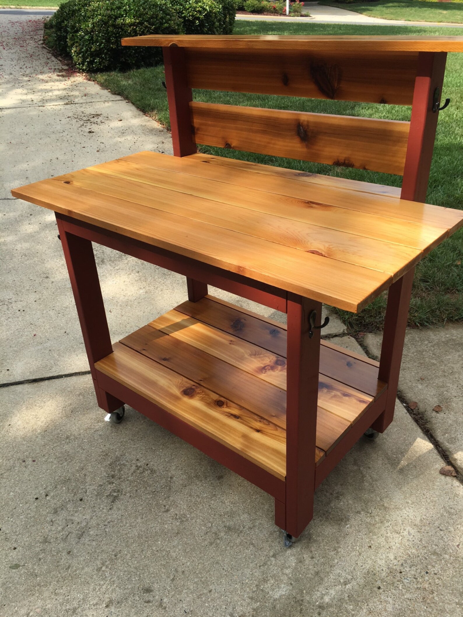 Cedar Potting Bench With Wheels local Delivery/pick up Only Etsy
