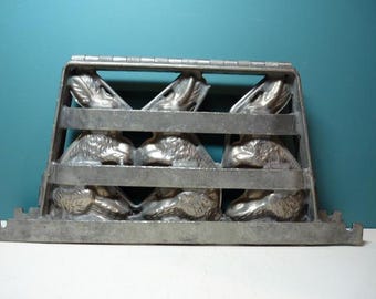 Vintage Banded Chocolate Bunny Mold
