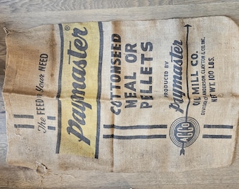 Vintage Paymaster Burlap Bag