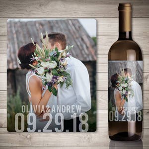 Photo Wedding Wine Label - Custom Wine Label - Personalized Wine Label - Wedding Wine Bottle Label - Wedding Decoration