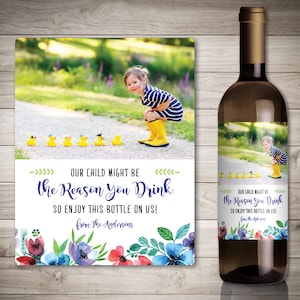 Photo - Teacher Wine Labels, Teacher Gift, Teacher Appreciation Gift, Custom Wine Label, "Our child might be the reason you drink"