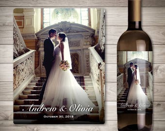 Photo Wedding Wine Label - Custom Wine Label - Personalized Wine Label - Wedding Wine Bottle Label - Wedding Decoration