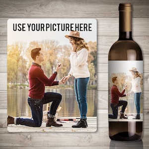 Photo Wine Label - Custom Wine Label - Personalized Wine Label - Wedding Wine Label - Wine Gift - Custom Gift - Logo wine label