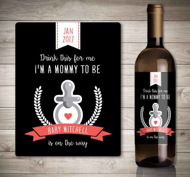 Étiquettes Bouteille Vin Annonce Grossesse - Fait En France Cadeau Naissance