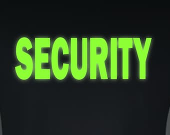 DIY Glow in the Dark SECURITY iron-on vinyl designs ready to press, permanent heat transfer vinyl, washable, flexible, FREE shipping