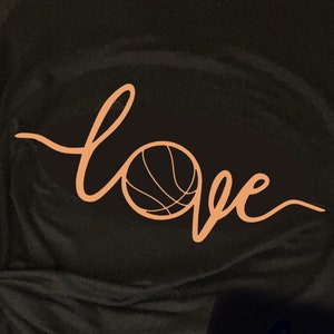 DIY Glow in the Dark Love Basketball iron-on vinyl decal, permanent heat transfer vinyl, washable, flexible, durable, FREE Shipping