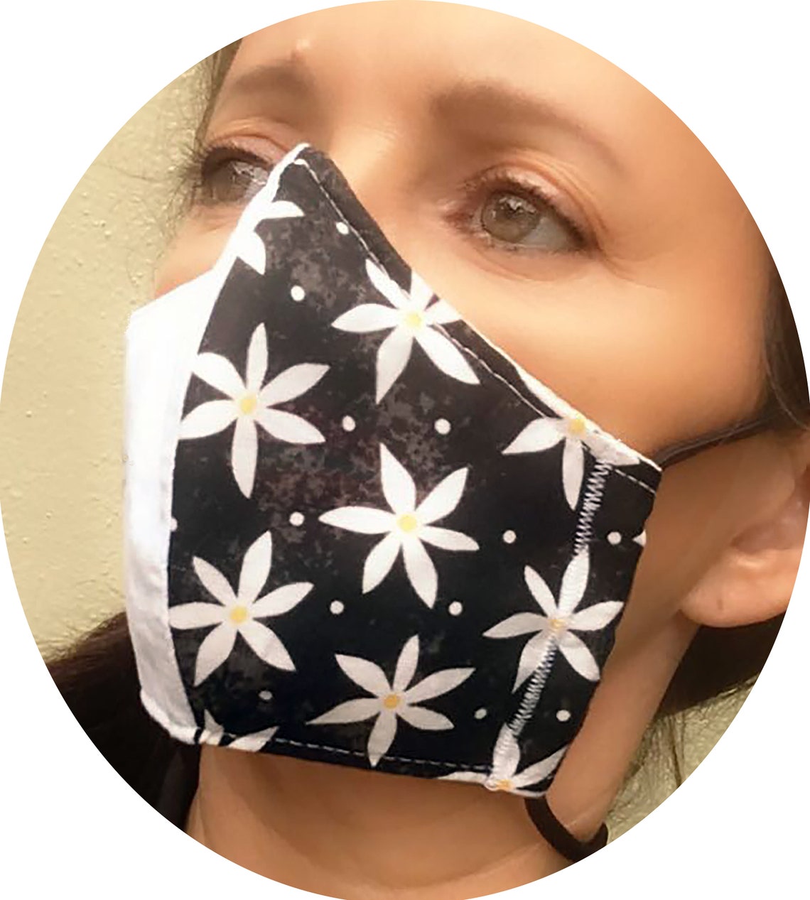 Black & White stylish cotton face mask 3 layers plus Etsy