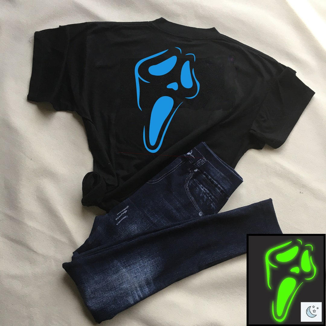DIY Glow in the Dark Scream Face Ironon Vinyl Decal Etsy