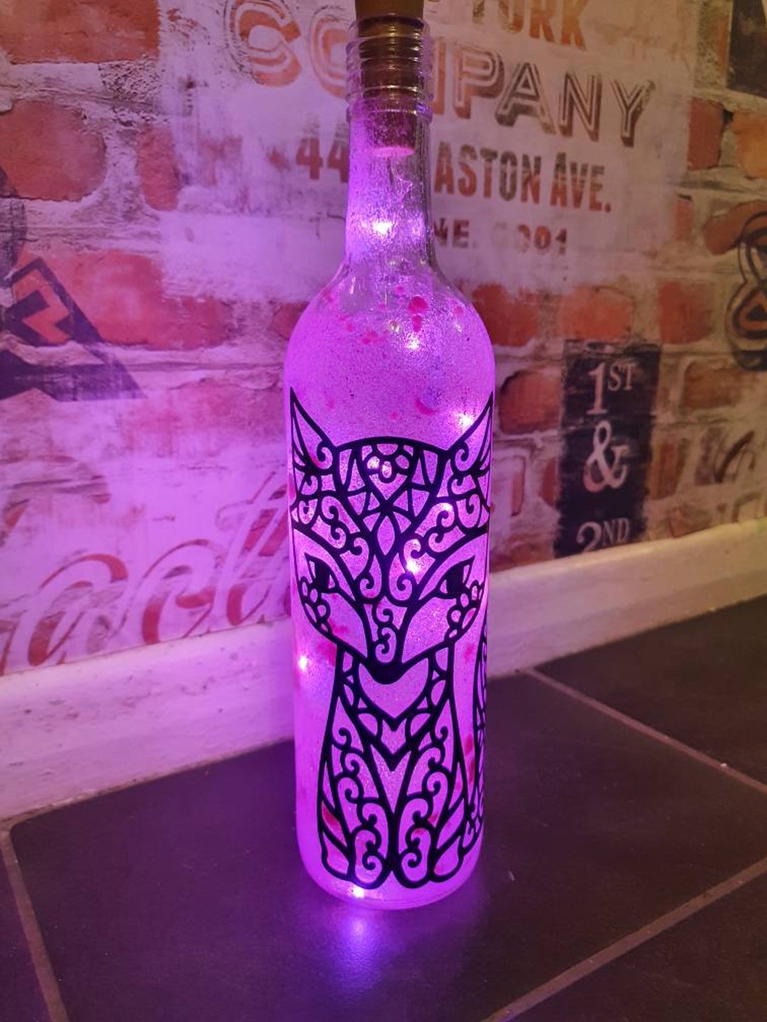 Pink Light up Cat Glitter Bottle Cat Themed Gift Christmas Etsy