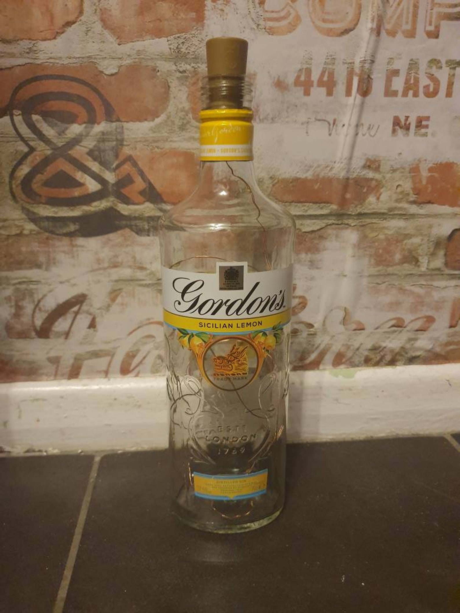 Gordons Gin Light bottle yellow gin bottle Light birthday Etsy