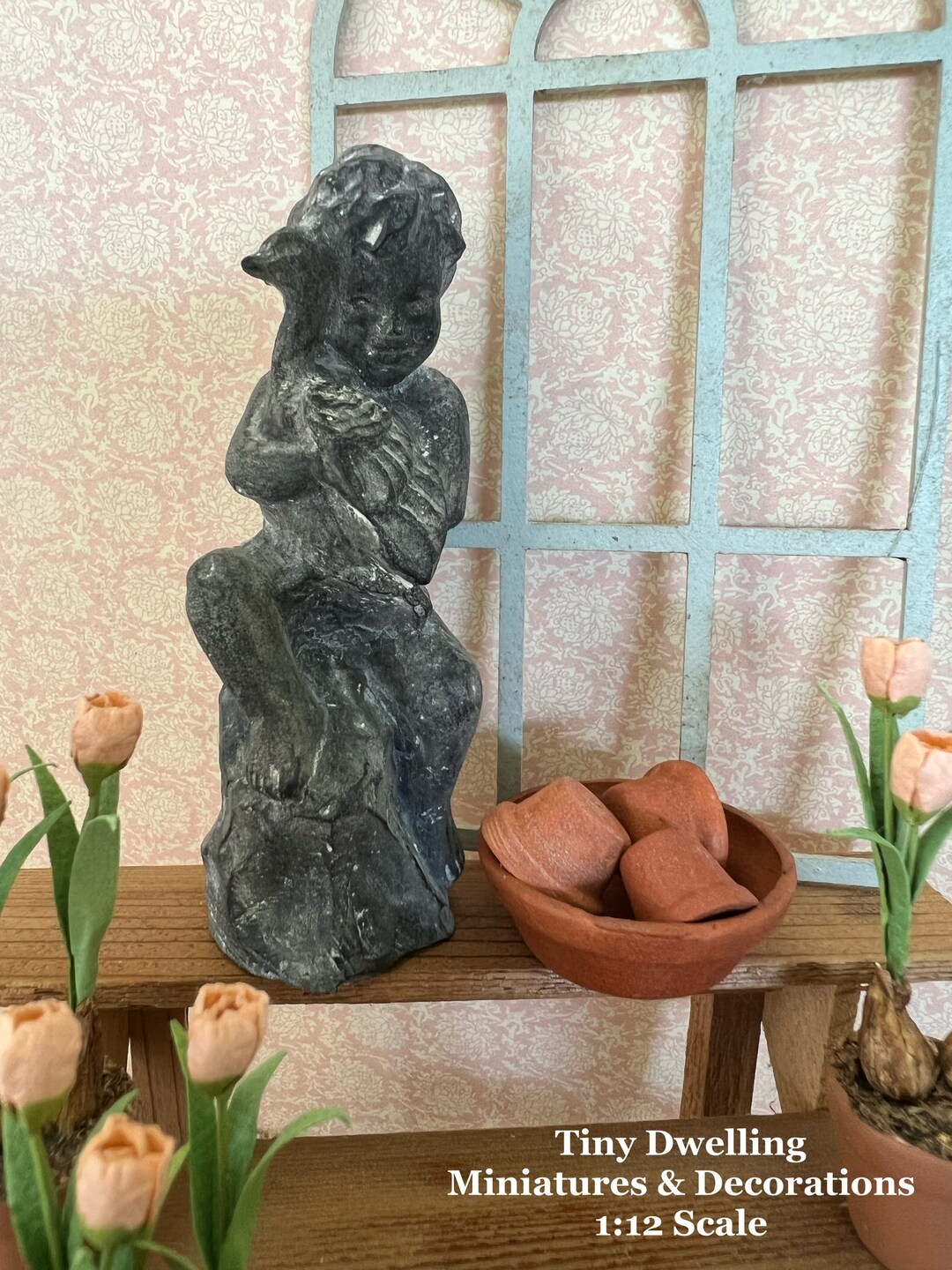 Miniature Garden Statue, Dollhouse Garden. Dollhouse Statue, Miniature