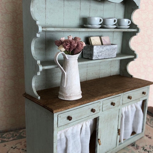 Miniature Kitchen Hutch 112 Dollhouse Furniture Miniature Etsy