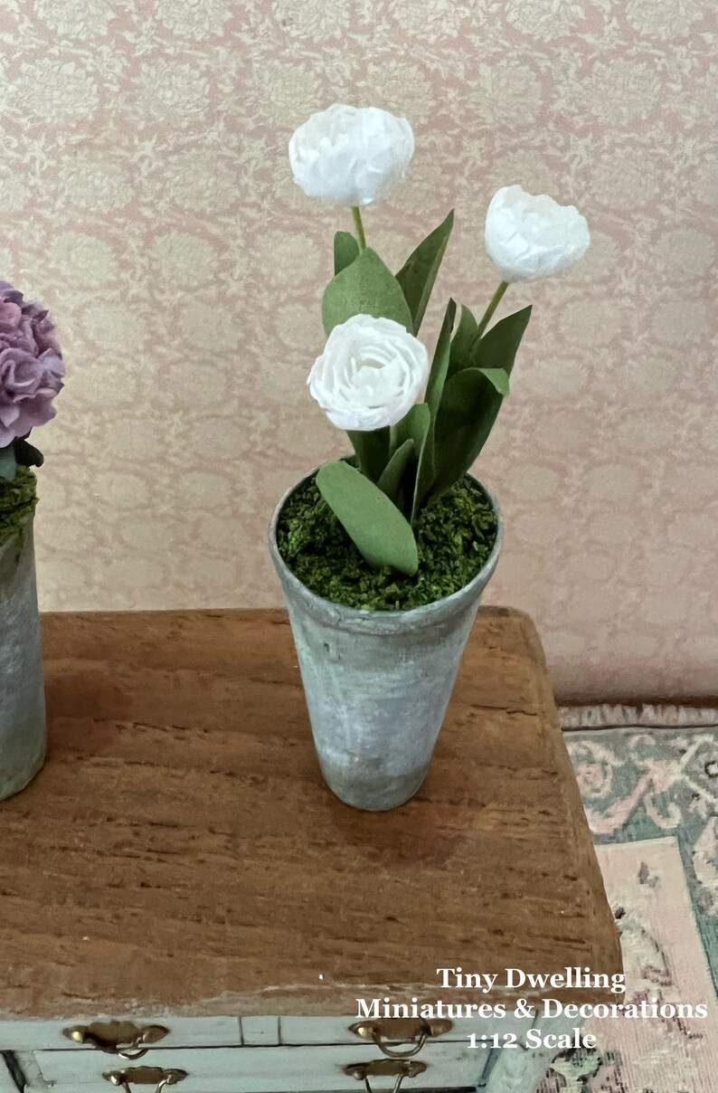 Miniature Flowers, Dollhouse Flowers, Dollhouse Accessories Miniature Decorations, Dollhouse Flowers, Miniature Tulips image 4