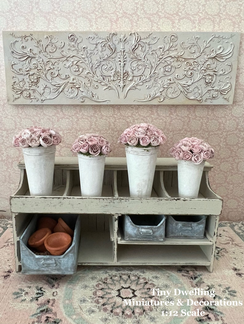 Miniature Flowers, Dollhouse Flowers, Dollhouse Accessories Miniature Decorations, Dollhouse Roses image 1