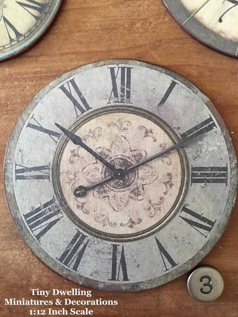 Miniature Clock Miniature Wall Clock Dollhouse Clock 1 Inch Etsy