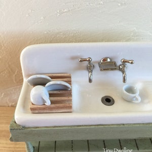 Miniature Dish Drain Board, Dish Drying Board, Miniature Drain Board, Dollhouse Sink Drain Board, Mini Dish Drain, Tiny Dwelling image 2