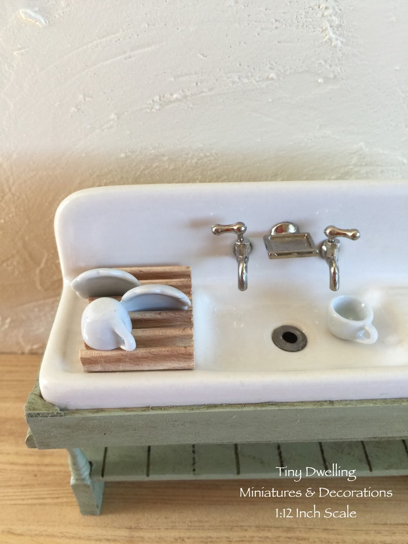 Miniature Dish Drain Board, Dish Drying Board, Miniature Drain Board, Dollhouse Sink Drain Board, Mini Dish Drain, Tiny Dwelling image 2