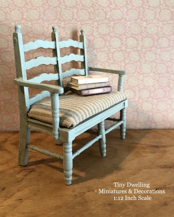 1//12 Dollhouse Miniature Meubles Double Canapé Chaise Couple Canapé Banc
