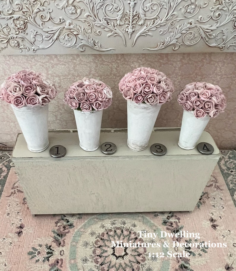 Miniature Flowers, Dollhouse Flowers, Dollhouse Accessories Miniature Decorations, Dollhouse Roses image 5