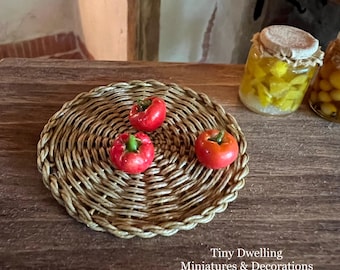 Miniature Tomato, Dollhouse Kitchen, Miniature Cooking, Dollhouse Tomato, Miniature Vegetables, Dollhouse Vegetables, Mini Tomato