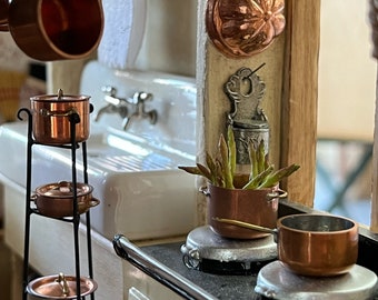 Miniature Copper Cookware, Miniature Copper Mold, Dollhouse Copper Mold, Dollhouse Copper, Miniature Copper Pan