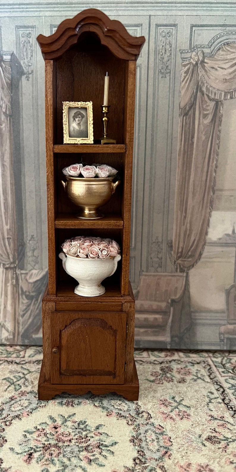 Miniature Cabinet, Dollhouse Cabinet, Estate Miniature, Dollhouse Narrow Cabinet image 1