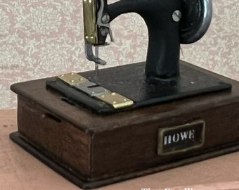 Miniature Sewing Machine, Miniature Sewing, Dollhouse Sewing Machine, Estate Miniatures