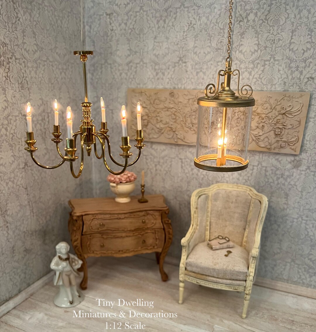 Dollhouse Chandelier, Miniature Chandelier, Dollhouse Lighting - Etsy