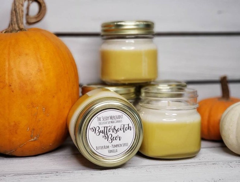 Butter Scotch Beer and Vanilla Scent Soy Wax Nerdy Book Lover Candle Spring Summer Birthday Graduation Gift Pumpkin Spice Butterscotch