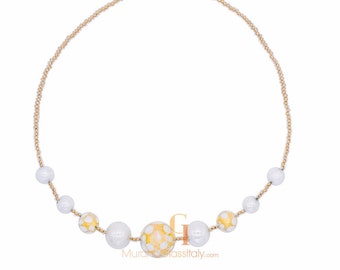 Murano Glass Bead Necklace with 24K Gold – Venetian Jewelry