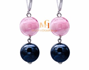 Murano Glass Bead Earrings - Italian Designer Jewelry - Crystal Glass Earrings - Hand Blown Luxury Jewelry - Handmade in Murano, Italy