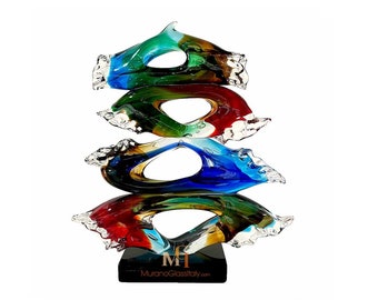 Murano Sculpture - Colorful Abstract Art - Blown Glass Art - Murano Glass - Handmade Gift - Italian Decorative Object - Made in Italy