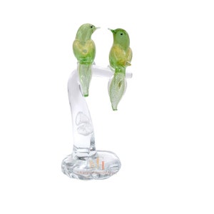 Murano Birds - Glass Birds - Green Birds - Glass Animal Figurines - Murano Animal - Handmade Gift - Handmade Glass - Made in Italy