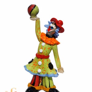 Colorful Glass Clown - Italian Glass Figurines - Hand Blown Ornaments - Unique Murano Gifts - Handmade Clowns - Hand Blown in Venice, Italy