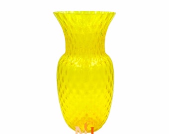 ヴィンテージ ムラーノ クリスタル花瓶：手作りのイタリア製アート