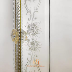 Designer Mirrors For Living Rooms with 24 Karat Gold Details - Murano Art Glass - Elegant Masterpiece - Luxury Mirror - Handmade in Italy image 3