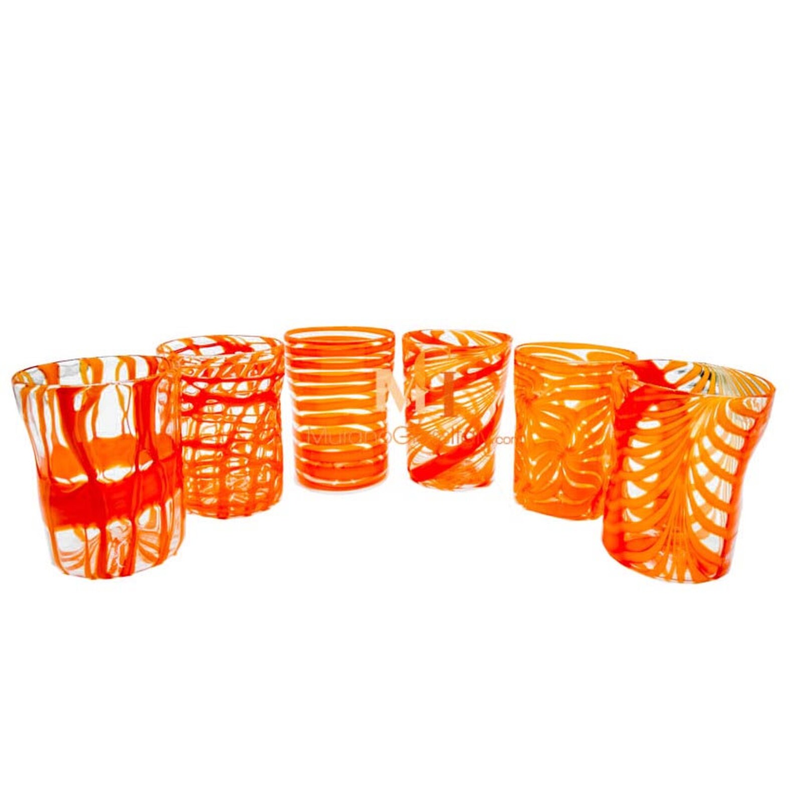 Murano Glass Drinking Glasses Set of 6 Glasses - Original Murano ...