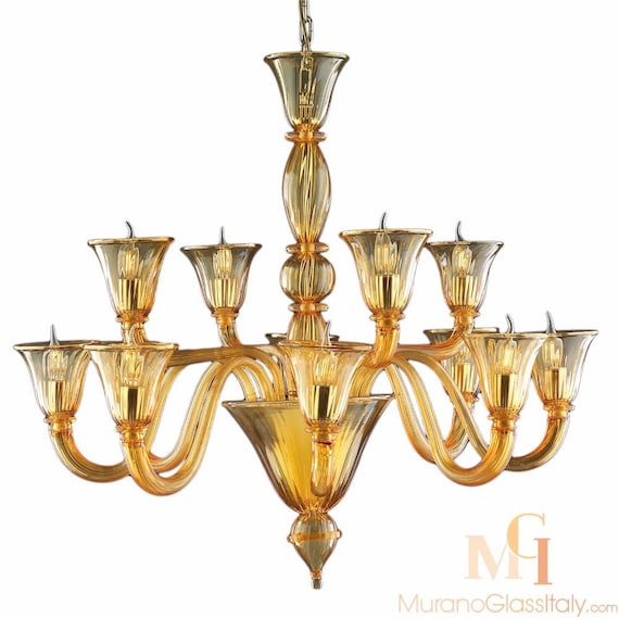 Modern Italian Chandelier Venetian Crystal Glass Lighting Handmade