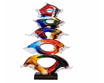 Murano Italy Art - Murano Glass - Italian Statue - Rainbow Glass - Artisanal Gift - Blown Glass - Italian Decorative Object - Made in Italy