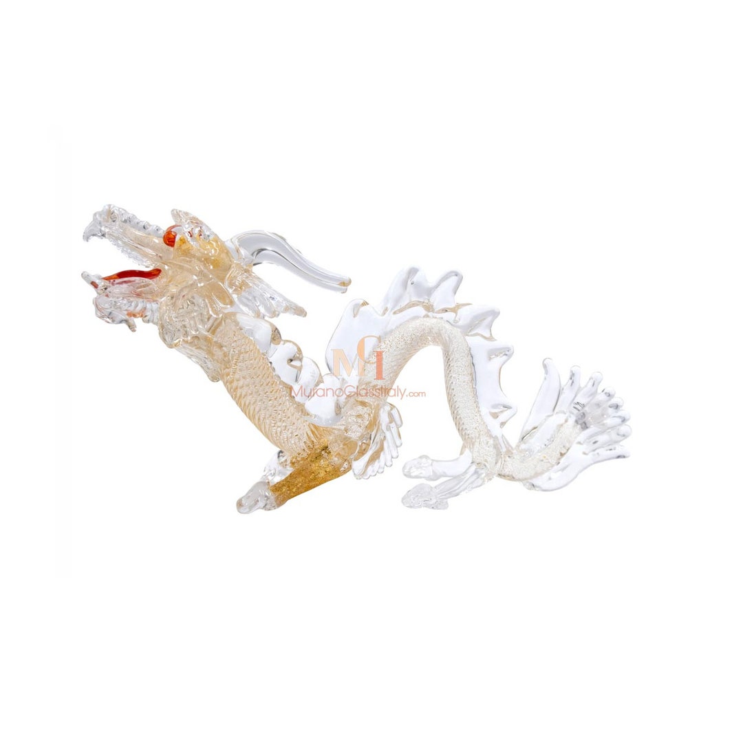 Bougeoir Dragon En Verre De Murano, Style Vénitien, Pièce Unique D'occasion