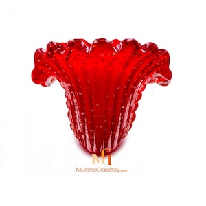 Modern Red Vase - Murano Vase - Elegant Masterpiece - Murano Glass Art - 100% Handmade in Italy