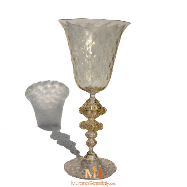 Murano Glass Wine Glasses With 24 Karat Gold Original Murano Glass