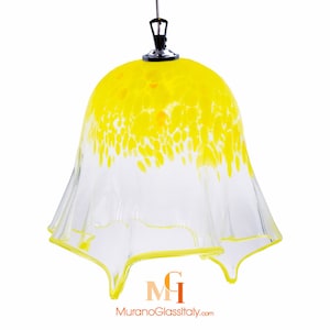 Pendant Light - Colored Glass Hanging Lamp - Italian Art Glass Pendant Light - Blown Venetian Glass Lighting Made in Murano, Italy