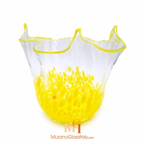 Handmade Glass Vase - Italian Artwork - Handblown Glass - Centerpiece Made In Venice, Italy