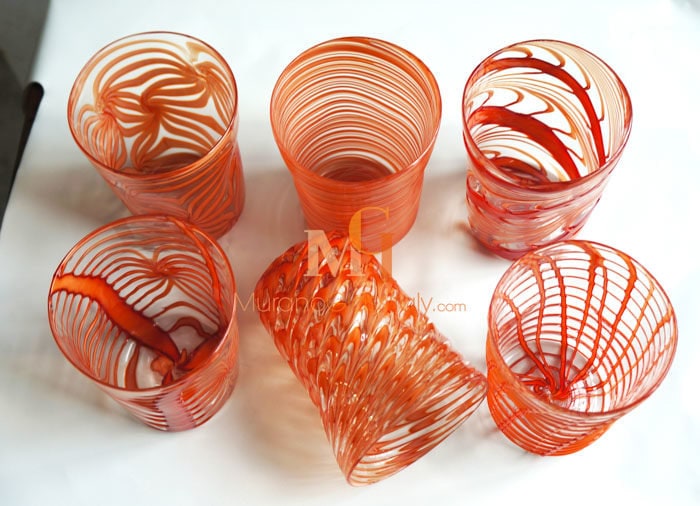 Murano Glass Drinking Glasses Set of 6 Glasses - Original Murano ...