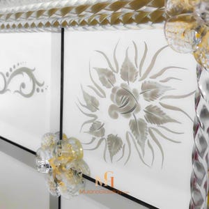 Designer Mirrors For Living Rooms with 24 Karat Gold Details - Murano Art Glass - Elegant Masterpiece - Luxury Mirror - Handmade in Italy image 7