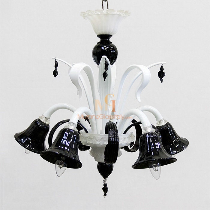 Black murano glass chandelier deals