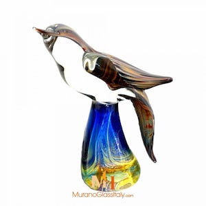 Murano Bird - Original Murano Glass Sculpture - Hand Blown Colorful Glass - Bird Sculpture - Handmade in Murano, Venice