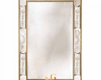 ベネチアンガラス　ムラーノガラス　パール　1960年代　ハンドミラー　イタリア 60年代にイタリアで手作りされたムラーノガラス製のヴィンテージ