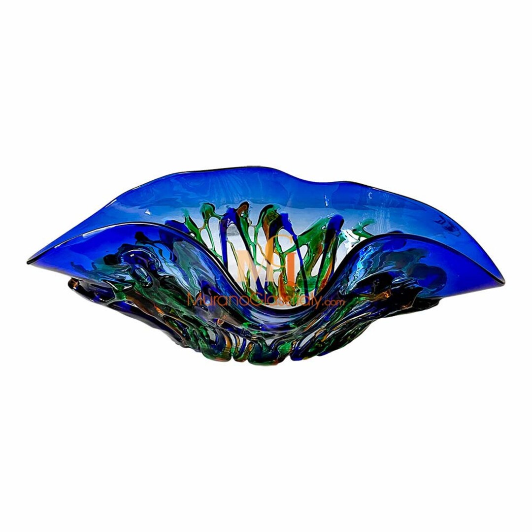 Bowl Murano Glass Bowl Art Glass Centerpiece Etsy